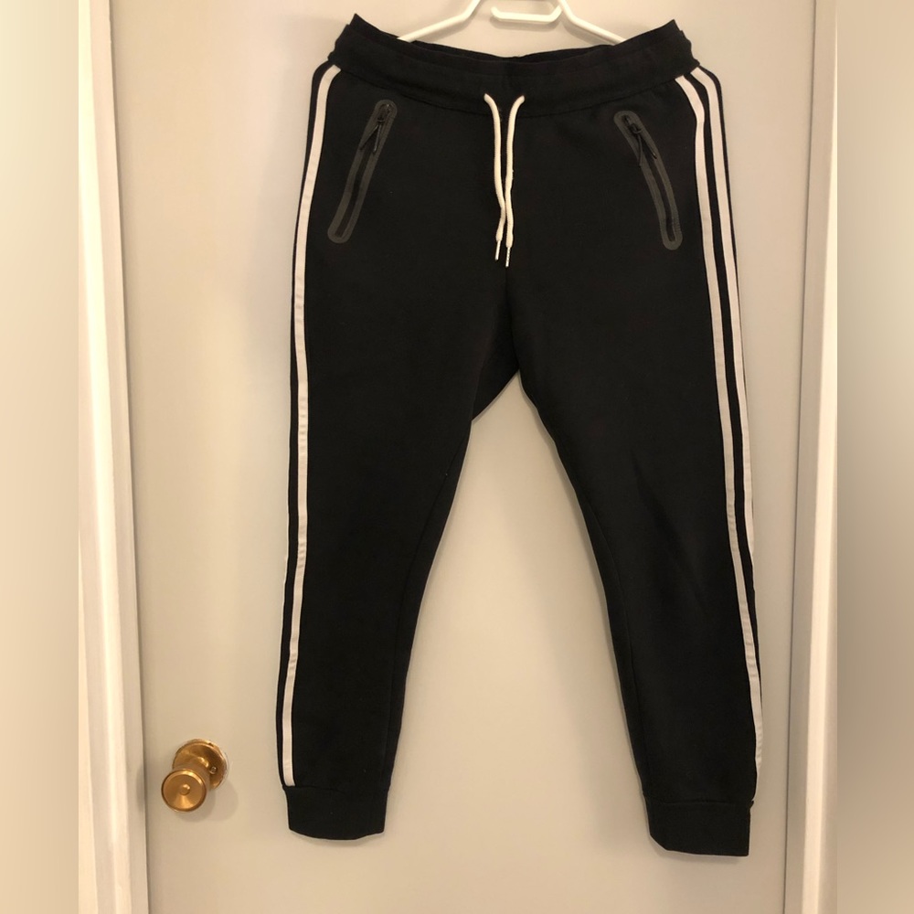 Adidas dark blue, crop fitted joggers, women size M